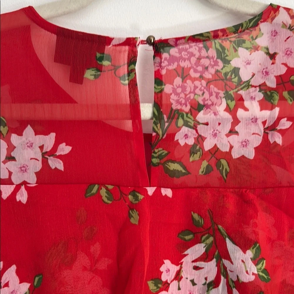 Who What Wear Floral Flounce Dress - Picture 7 of 7